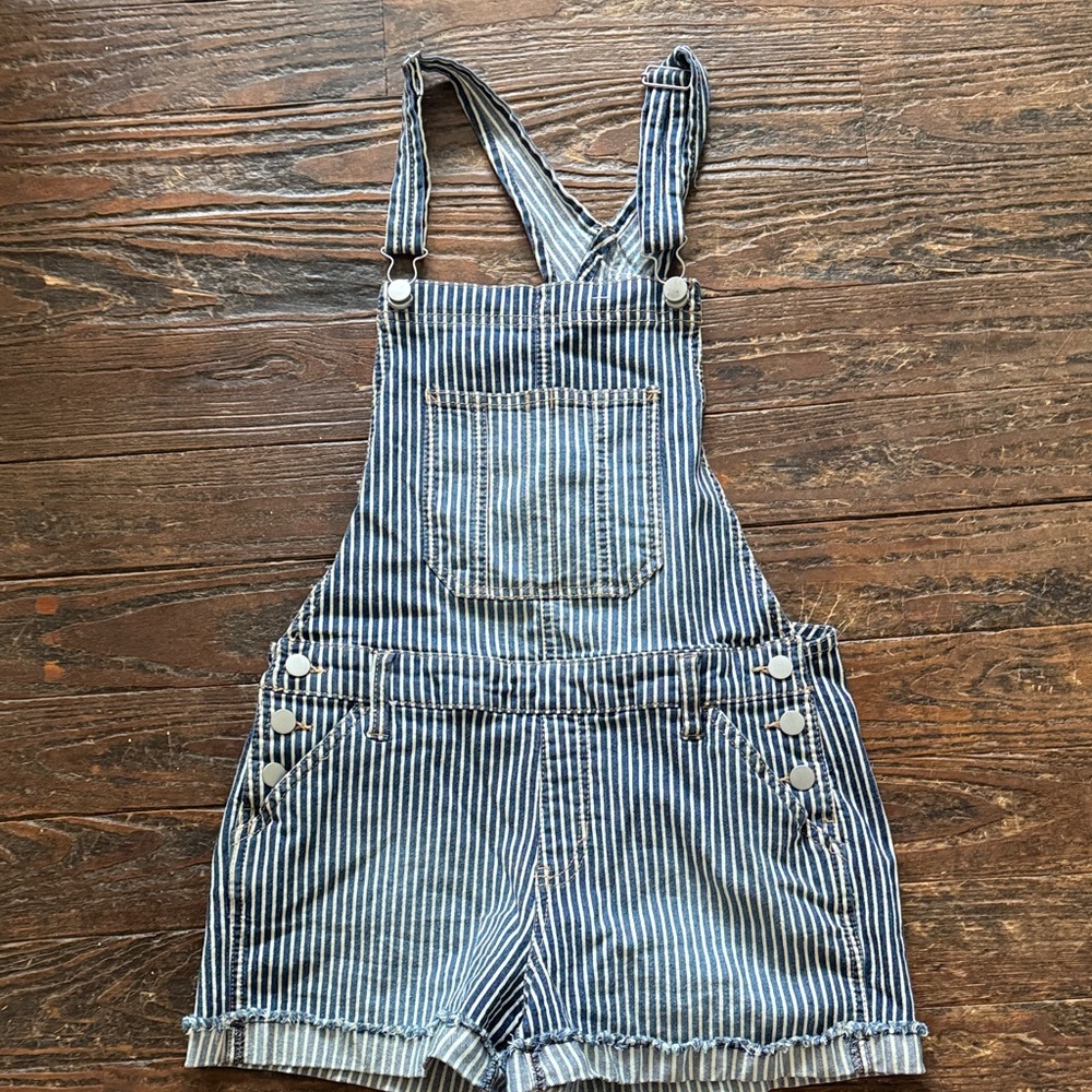 NOBO Blue and White Striped Overalls